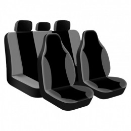 JUEGO FUNDAS ASIENTO NEGRO GRIS Street Racer 9 PIEZAS
