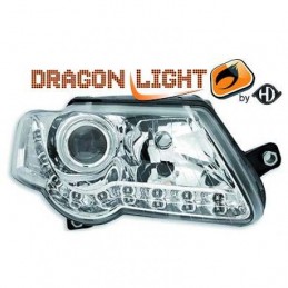 JUEGO FAROS DE DISENO VW PASSAT 3C 05 10 CRITAL CROMADOS LUCES D