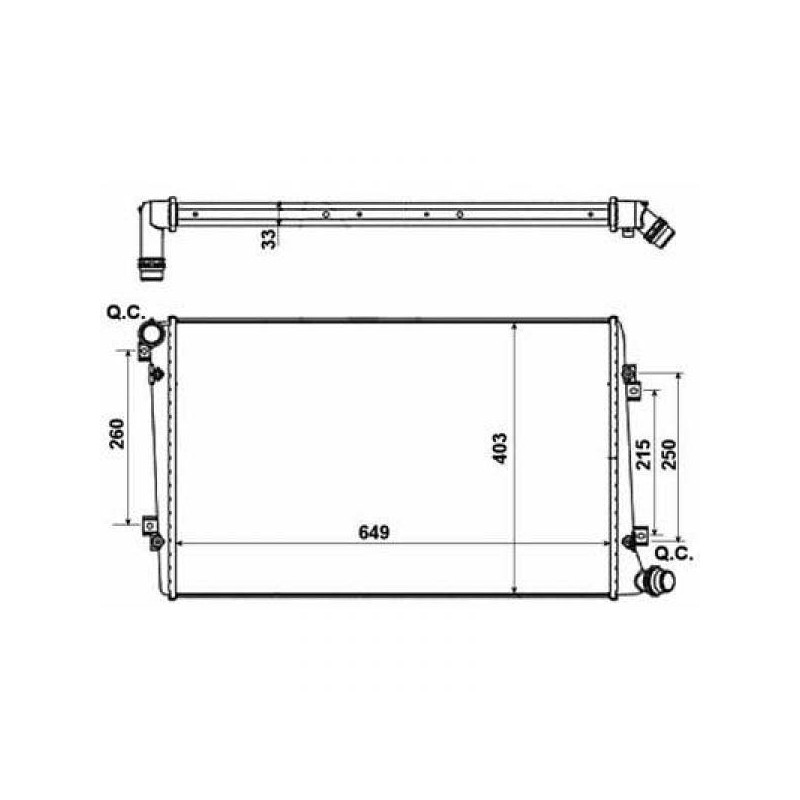 RADIADOR VW PASSAT 3T 05 10   650X405X30  1 9 2 0 TDI M A