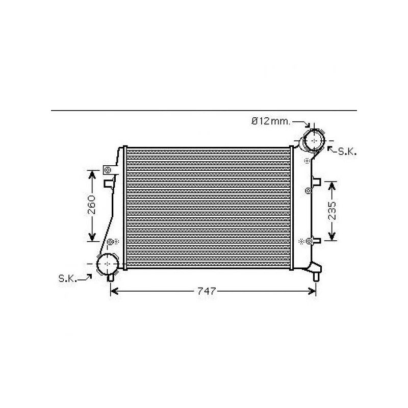 RADIADOR DE AIRE VW PASSAT 3C 05 10    gt  gt  615X405X32  1 9  2 0TDI