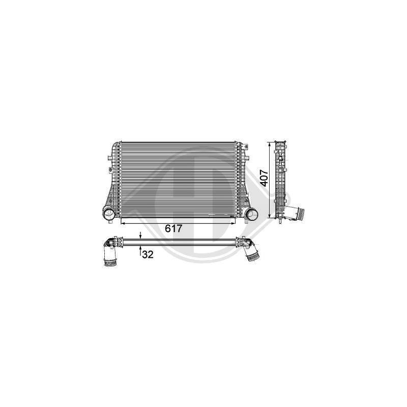 RADIADOR REFRIGERADOR VW PASSAT 3C 05 10    gt  gt  615x405 mm 1 6 TDi