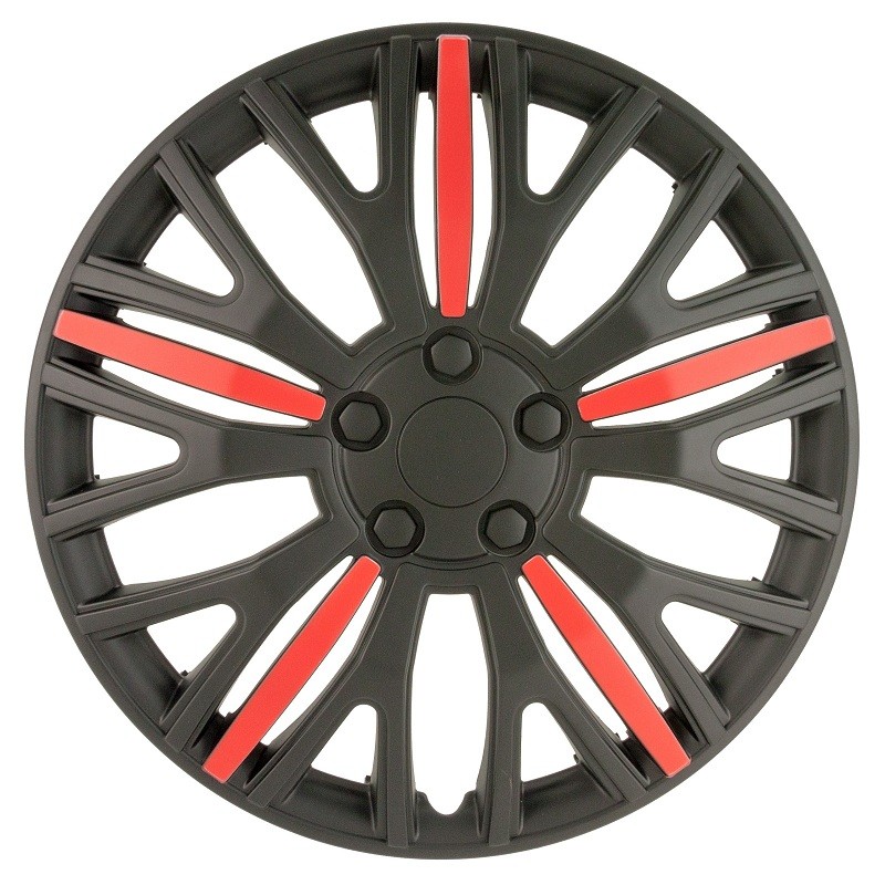 TAPACUBOS RUEDA 16 quot  VERMONT NEGRO ROJO