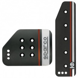 PEDALES SPARCO SETTANTA NEGROS ALUMINIO ORANGE VERSION LARGO AUT