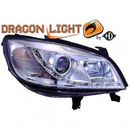 JUEGO FAROS DE DISENO OPEL ZAFIRA 99 05 CRISTAL CLARO CROMADO LE