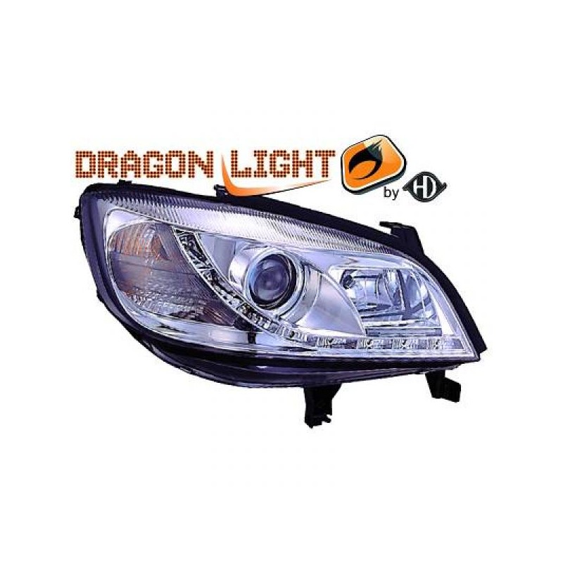 JUEGO FAROS DE DISENO OPEL ZAFIRA 99 05 CRISTAL CLARO CROMADO LE