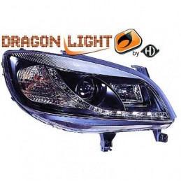 JUEGO FAROS DE DISENO OPEL ZAFIRA 99 05 CRISTAL CLARO NEGRO  LED