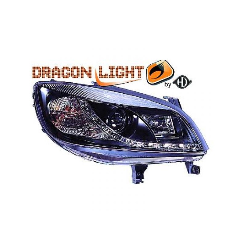 JUEGO FAROS DE DISENO OPEL ZAFIRA 99 05 CRISTAL CLARO NEGRO  LED