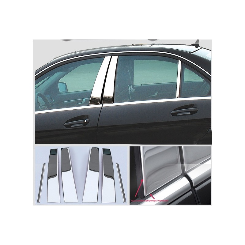 CUBRE MARCO VENTANA ACERO INOXIDABLE MERCEDES CLASE C W205 LIMOS
