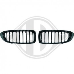 JUEGO PARRILLAS FRONTALES BMW F32 33 36 13  NEGRAS BRILLANTES LO