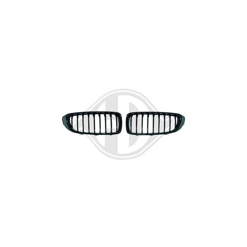 JUEGO PARRILLAS FRONTALES BMW F32 33 36 13  NEGRAS BRILLANTES LO