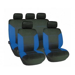 FUNDA TEXTIL ASIENTO  quot RACING quot  AZUL 9 PCS
