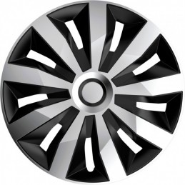 JUEGO TAPACUBOS RUEDA PENTA 16 quot  SILVER NEGRO
