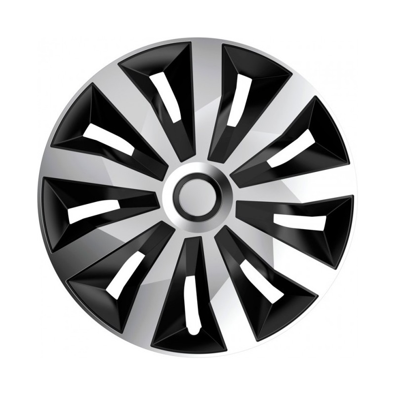 JUEGO TAPACUBOS RUEDA PENTA 16 quot  SILVER NEGRO