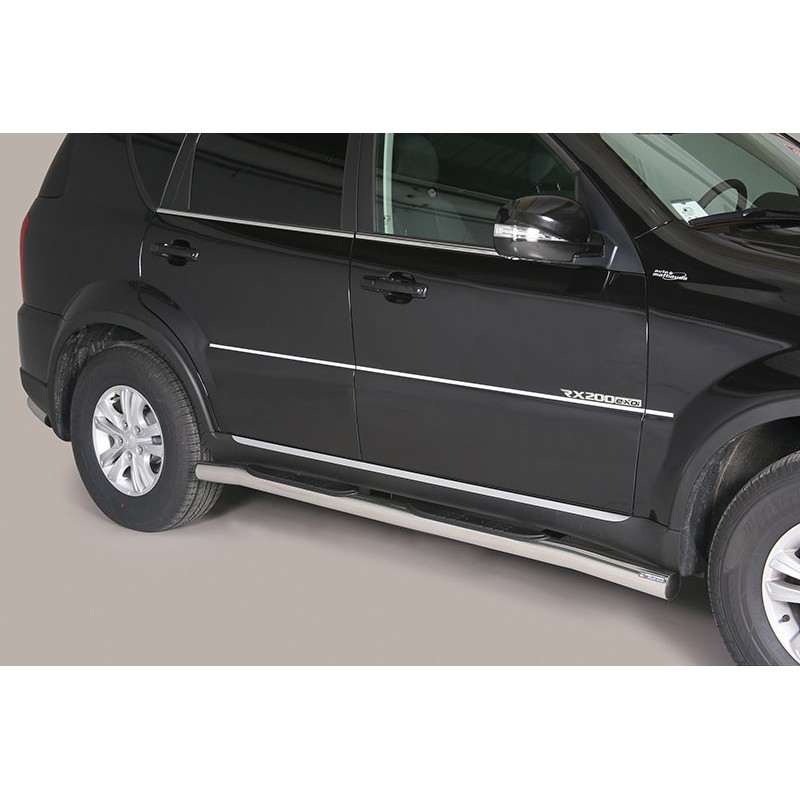 Estribos en tubo inox O76mm SSANGYONG REXTON W 2013    con pisan
