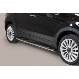 Estribos en tubo inox Fiat 500X 2014  oval con pisantes