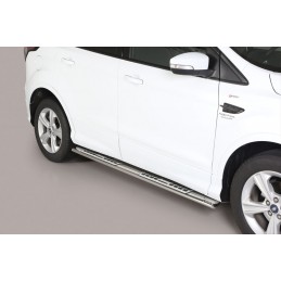 Estribos en tubo inox Ford Kuga 2017  seccion oval con pisantes