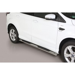 Estribos en tubo inox Ford Kuga 2017   seccion oval con pisantes