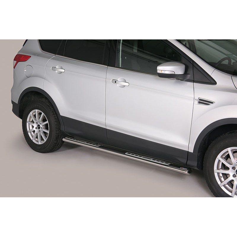 Estribos en tubo inox Ford Kuga 13 16 seccion oval  con pisantes