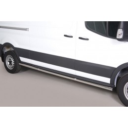 Estribos en tubo inox O63mm Ford Transit 2014  solo carroceria L