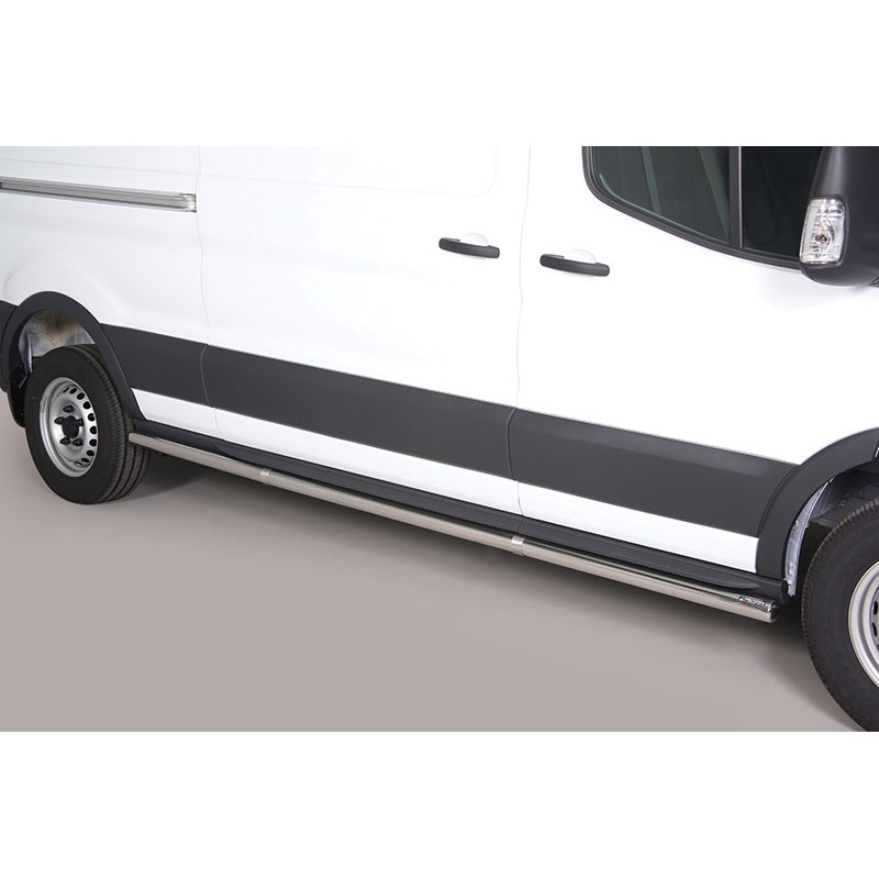 Estribos en tubo inox O63mm Ford Transit 2014  solo carroceria L