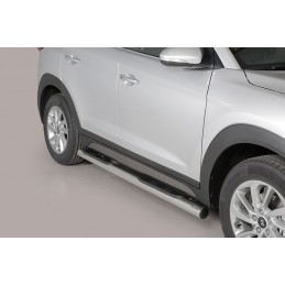 Estribos en tubo inox O76mm Hyundai Tucson 2015  con pisantes