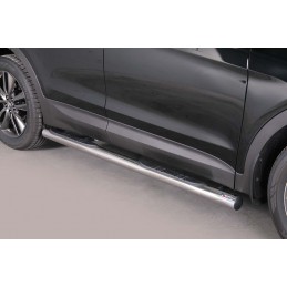 Estribos en tubo inox O76mm Hyundai Santa FE 2012  con pisantes