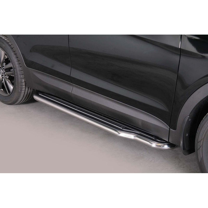 Estribos en plataforma Hyundai Santa FE 2012  con tubo inox O50m