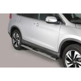 Estribos en tubo inox Honda CRV 2016  seccion oval con pisantes 