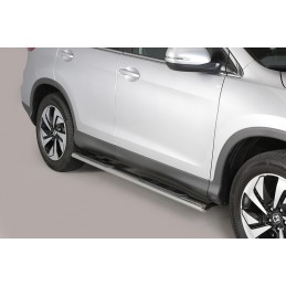 Estribos en tubo inox Honda CRV 2016 seccion oval con pisantes