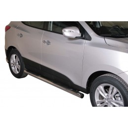 Estribos en tubo inox O76mm Hyundai IX 35 10 13 con pisantes