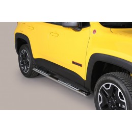 Estribos en tubo inox Jeep Renegade 2014  seccion oval con pisan