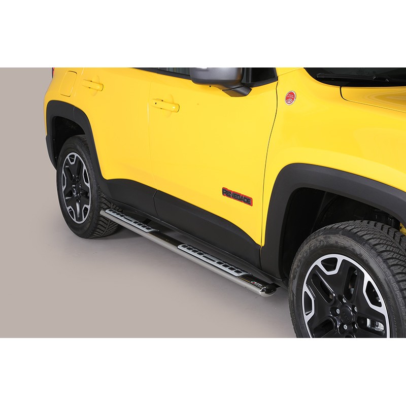 Estribos en tubo inox Jeep Renegade 2014  seccion oval con pisan