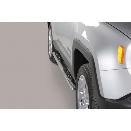 Estribos en tubo inox Jeep Renegade 2014  seccion oval con pisan