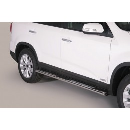 Estribos tubo inox Kia Sorento 14  15 oval con pisantes  Tipo DS