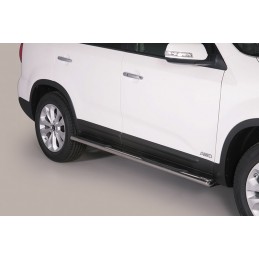 Estribos en tubo inox Kia Sorento 14  15 seccion oval con pisant