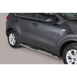 Estribos en tubo inox Kia Sportage 2016  oval con pisantes  Tipo