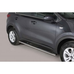 Estribos en tubo inox Kia Sportage 2016  seccion oval con pisant