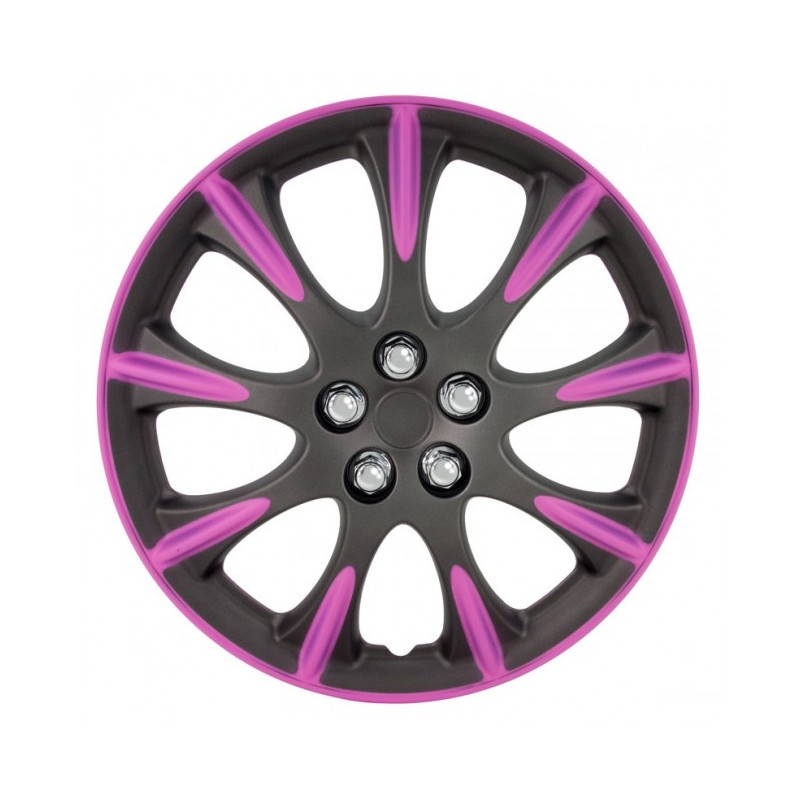 JUEGO TAPACUBOS 16 quot  MATE GUNMETAL ROSA