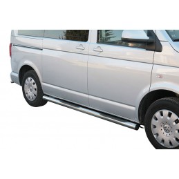 Estribos tubo inox O76mm VW Transporter T5 10   con pisantes