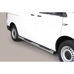 Estribos tubo inox O76mm VW Transporter T6 2015  con pisantes