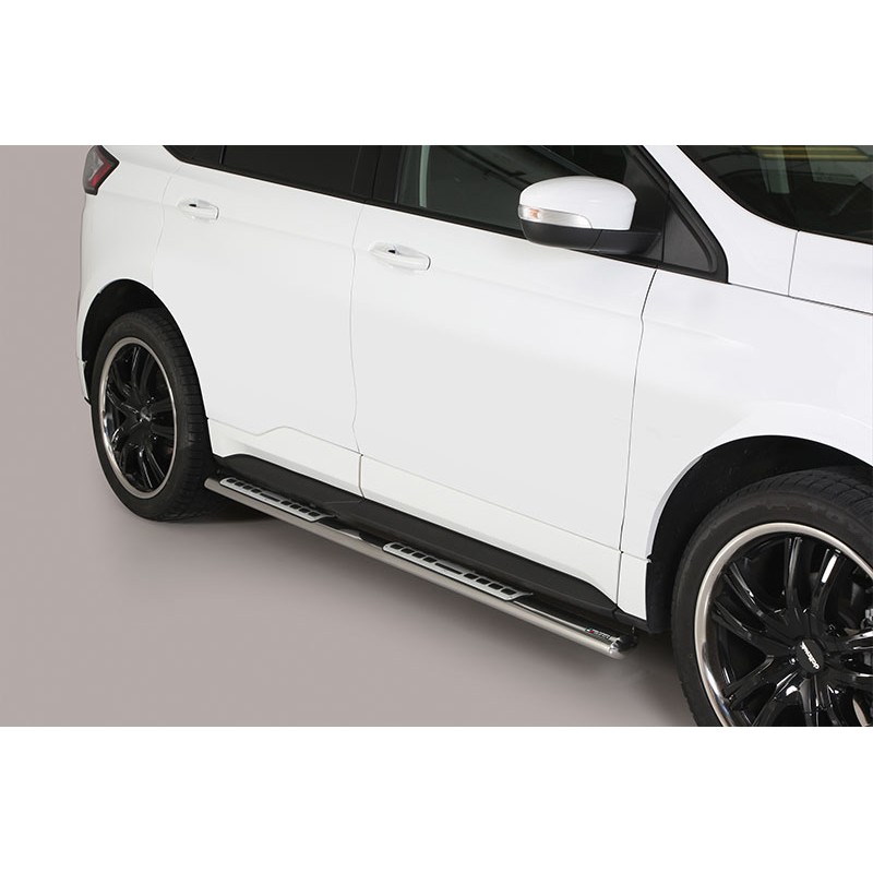 Estribos en tubo inox Ford Edge 2016  seccion oval con pisantes 