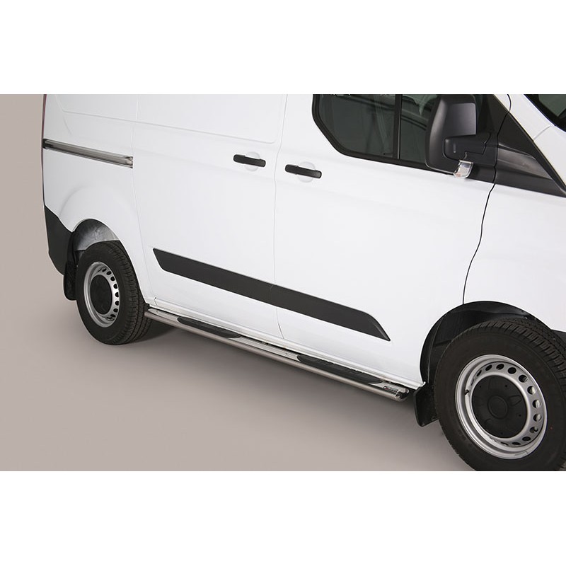 Estribos en tubo inox seccion oval Ford Transit Custom 2013  con