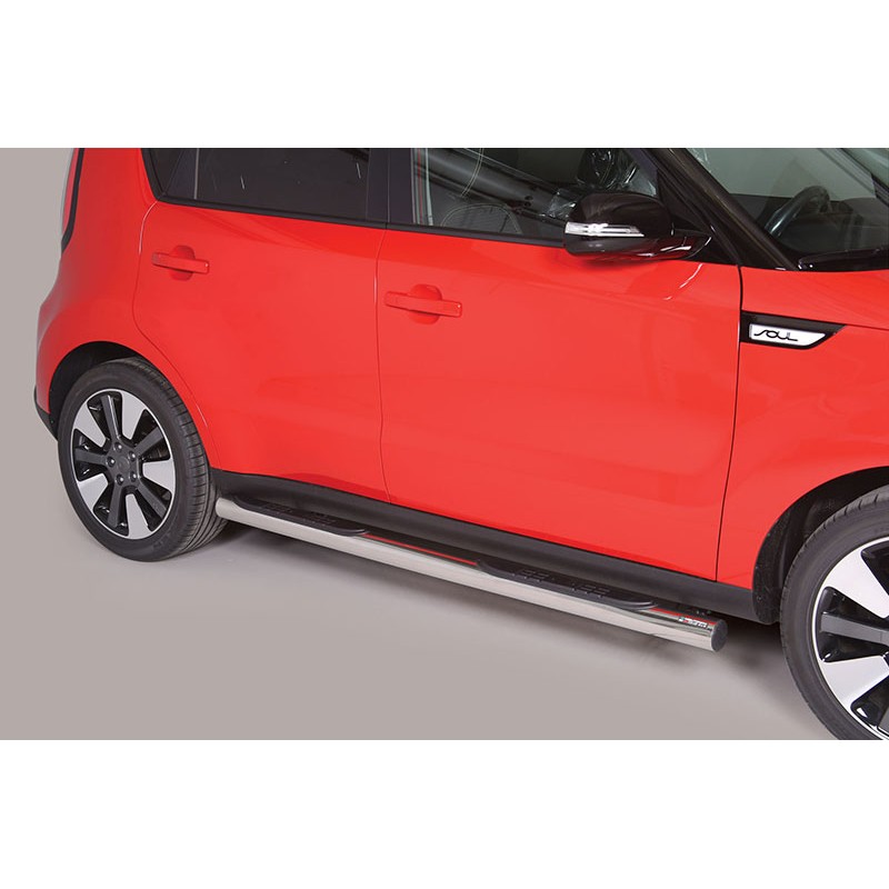 Estribos en tubo inox O76mm Kia Soul 2014 con pisantes