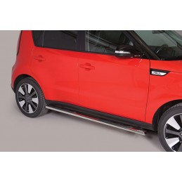 Estribos en tubo inox Kia Soul 2014  seccion oval con pisantes