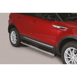 Estribos en tubo inox O76mm Range Rover Evoque 2011  con pisante