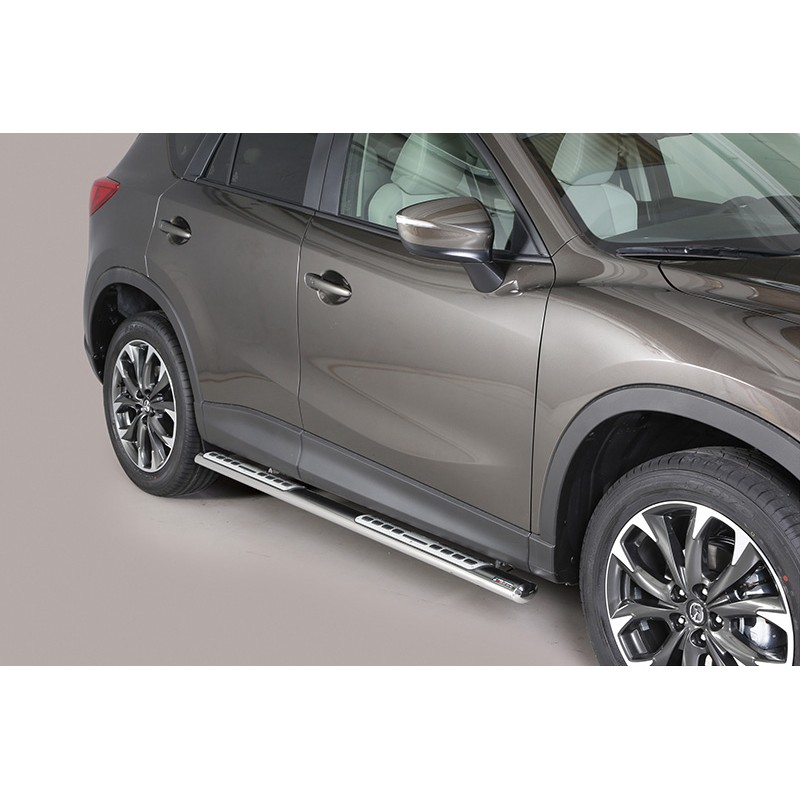Estribos en tubo inox Mazda CX 5 2012  seccion oval con pisantes