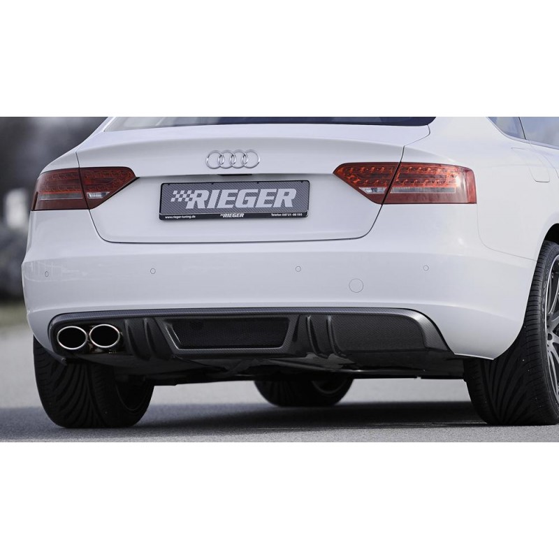 Difusor faldon trasero Audi A5 Sportback 2007 11 RIEGER carbon