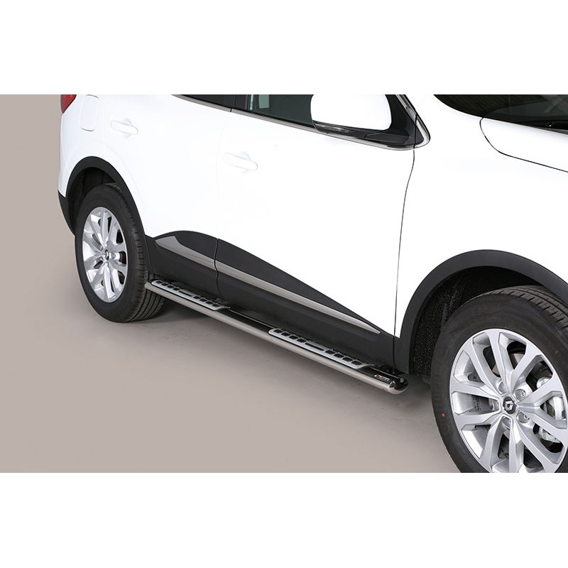 Estribos en tubo inox Renault Katjar 2015  seccion oval con pisa