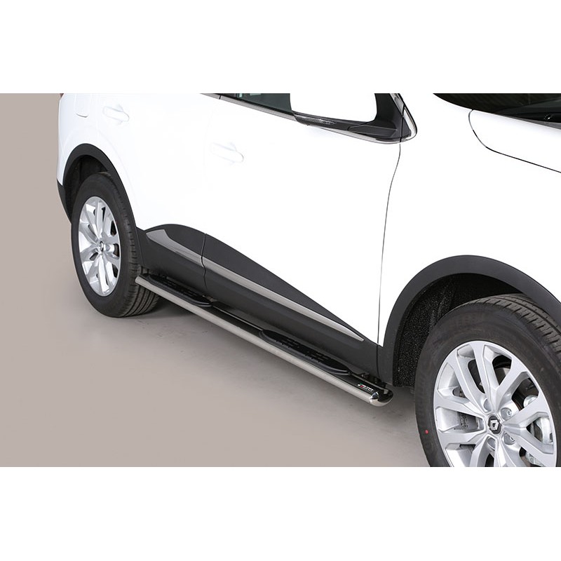 Estribos en tubo inox Renault Katjar 2015  seccion oval con pisa