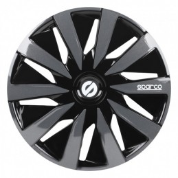 Juego tapacubos Sparco Lazio 13 pulgadas Negro Gris 4 piezas